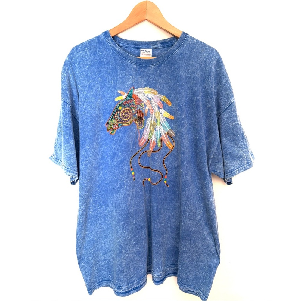 Gildan Tribal Horse with Feathers Tee Shirt